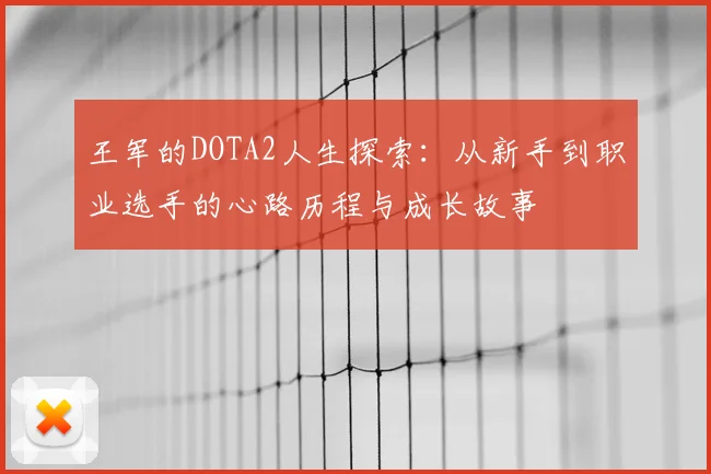 王军的DOTA2人生探索：从新手到职业选手的心路历程与成长故事