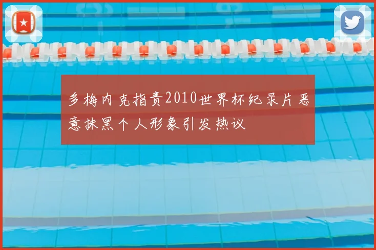 多梅内克指责2010世界杯纪录片恶意抹黑个人形象引发热议